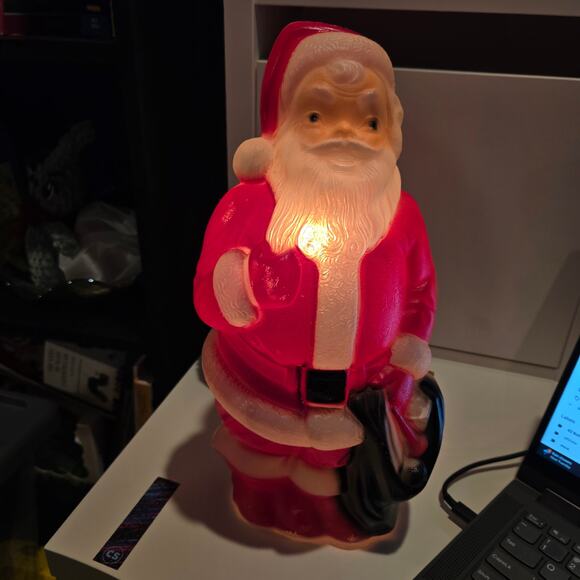 1968 Empire Plastics Blow mold 13" Santa with toy bag - Picture 4 of 5